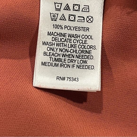 Cynthia Rowley rust orange short sleeve straight knee length oversized dress - Picture 14 of 15